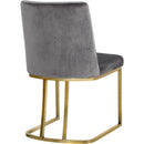  Color_Gold/ Grey -- Heidi Grey Velvet Upholstered Dining Chair IMAGE 3