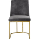  Color_Gold/ Grey -- Heidi Grey Velvet Upholstered Dining Chair IMAGE 4