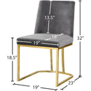  Color_Gold/ Grey -- Heidi Grey Velvet Upholstered Dining Chair IMAGE 5