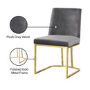  Color_Gold/ Grey -- Heidi Grey Velvet Upholstered Dining Chair IMAGE 6