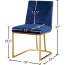  Color_Navy -- Heidi Navy Velvet Upholstered Dining Chair IMAGE 5