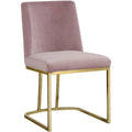 Color_Gold/ Pink -- Heidi Pink Velvet Upholstered Dining Chair IMAGE 1