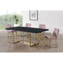  Color_Gold/ Pink -- Heidi Pink Velvet Upholstered Dining Chair IMAGE 2