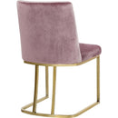  Color_Gold/ Pink -- Heidi Pink Velvet Upholstered Dining Chair IMAGE 3