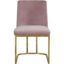 Color_Gold/ Pink -- Heidi Pink Velvet Upholstered Dining Chair IMAGE 4