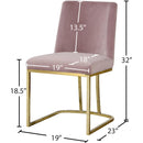 Color_Gold/ Pink -- Heidi Pink Velvet Upholstered Dining Chair IMAGE 5
