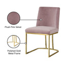  Color_Gold/ Pink -- Heidi Pink Velvet Upholstered Dining Chair IMAGE 6