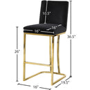  Color_Black/ Gold -- Meridian Heidi Counter Height Stool IMAGE 5