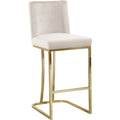  Color_Cream/ Gold -- Heidi Cream Velvet Upholstered Counter Stool IMAGE 1
