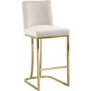  Color_Cream/ Gold -- Heidi Cream Velvet Upholstered Counter Stool IMAGE 1