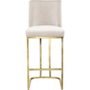  Color_Cream/ Gold -- Heidi Cream Velvet Upholstered Counter Stool IMAGE 4