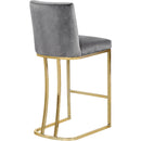  Color_Gold/ Grey -- Heidi Grey Velvet Upholstered Counter Stool IMAGE 3