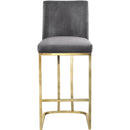  Color_Gold/ Grey -- Heidi Grey Velvet Upholstered Counter Stool IMAGE 4