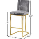  Color_Gold/ Grey -- Heidi Grey Velvet Upholstered Counter Stool IMAGE 5