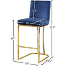  Color_Navy -- Heidi Navy Velvet Upholstered Counter Stool IMAGE 5