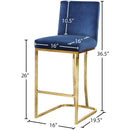 Meridian Heidi Navy Velvet Stool IMAGE 5