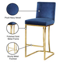  Color_Navy -- Heidi Navy Velvet Upholstered Counter Stool IMAGE 6
