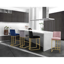  Color_Gold/ Pink -- Heidi Pink Velvet Upholstered Counter Stool IMAGE 2