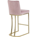  Color_Gold/ Pink -- Heidi Pink Velvet Upholstered Counter Stool IMAGE 3