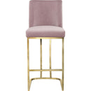  Color_Gold/ Pink -- Heidi Pink Velvet Upholstered Counter Stool IMAGE 4
