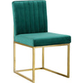  Color_Gold/ Green -- Giselle Green Velvet Upholstered Dining Chair IMAGE 1