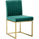  Color_Gold/ Green -- Giselle Green Velvet Upholstered Dining Chair IMAGE 1