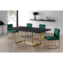  Color_Gold/ Green -- Giselle Green Velvet Upholstered Dining Chair IMAGE 2