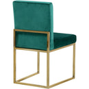  Color_Gold/ Green -- Giselle Green Velvet Upholstered Dining Chair IMAGE 3