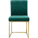  Color_Gold/ Green -- Giselle Green Velvet Upholstered Dining Chair IMAGE 4