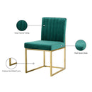  Color_Gold/ Green -- Giselle Green Velvet Upholstered Dining Chair IMAGE 6