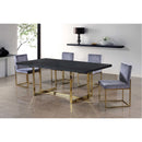  Color_Gold/ Grey -- Giselle Grey Velvet Upholstered Dining Chair IMAGE 2