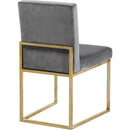  Color_Gold/ Grey -- Giselle Grey Velvet Upholstered Dining Chair IMAGE 3