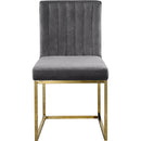  Color_Gold/ Grey -- Giselle Grey Velvet Upholstered Dining Chair IMAGE 4