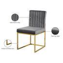 Meridian Giselle Grey Velvet Dining Chair IMAGE 6