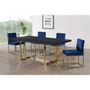  Color_Navy -- Giselle Navy Velvet Upholstered Dining Chair IMAGE 2
