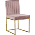  Color_Gold/ Pink -- Giselle Pink Velvet Upholstered Dining Chair IMAGE 1