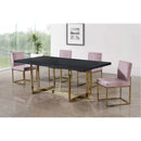  Color_Gold/ Pink -- Giselle Pink Velvet Upholstered Dining Chair IMAGE 2