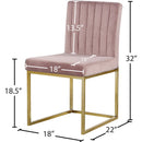  Color_Gold/ Pink -- Giselle Pink Velvet Upholstered Dining Chair IMAGE 5