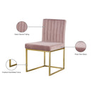  Color_Gold/ Pink -- Giselle Pink Velvet Upholstered Dining Chair IMAGE 6