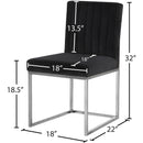 Meridian Giselle Black Velvet Dining Chair IMAGE 5