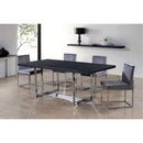  Color_Chrome/ Grey -- Giselle Grey Velvet Upholstered Dining Chair IMAGE 2