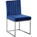  Color_Navy -- Giselle Navy Velvet Upholstered Dining Chair IMAGE 1