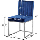  Color_Navy -- Giselle Navy Velvet Upholstered Dining Chair IMAGE 5