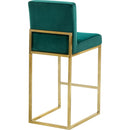  Color_Gold/ Green -- Giselle Green Velvet Upholstered Counter Stool IMAGE 3