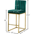  Color_Gold/ Green -- Giselle Green Velvet Upholstered Counter Stool IMAGE 5