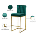  Color_Gold/ Green -- Giselle Green Velvet Upholstered Counter Stool IMAGE 6