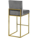  Color_Gold/ Grey -- Giselle Grey Velvet Upholstered Counter Stool IMAGE 3