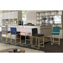  Color_Navy -- Giselle Navy Velvet Upholstered Counter Stool IMAGE 2