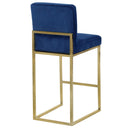  Color_Navy -- Giselle Navy Velvet Upholstered Counter Stool IMAGE 3