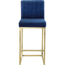  Color_Navy -- Giselle Navy Velvet Upholstered Counter Stool IMAGE 4